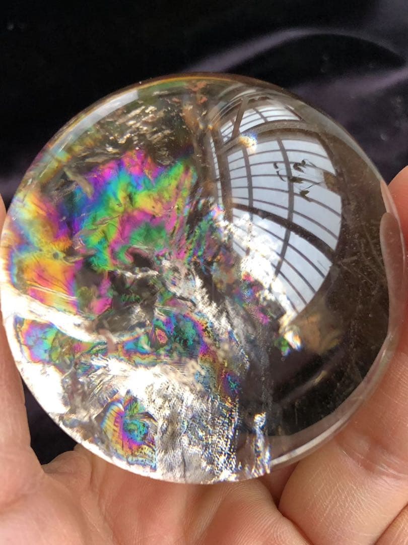 天然石 虹あり　スモーキークォーツのスフィア　丸玉 YH993G.295