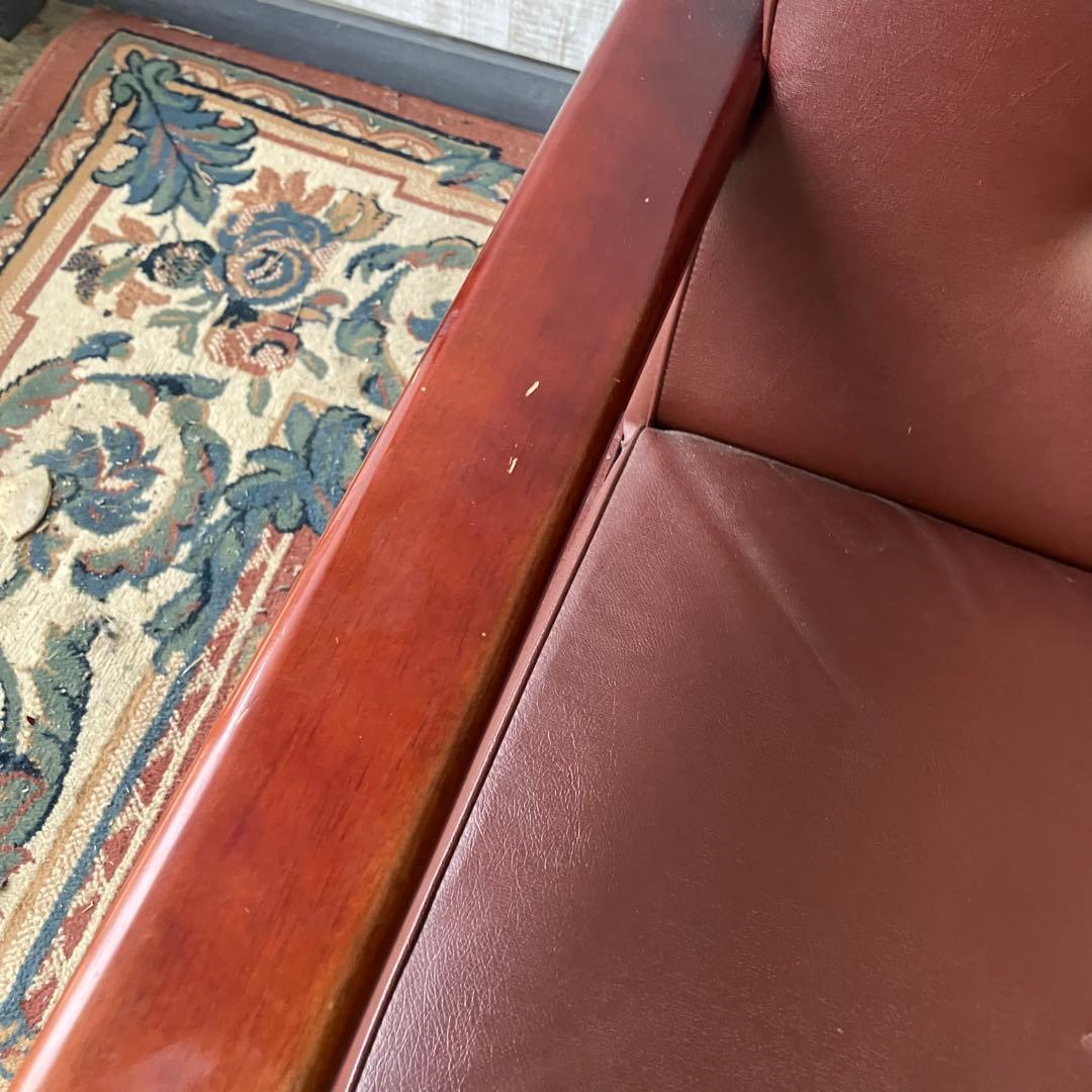 ①北欧レトロ プラス 木製フレーム アームチェア 一人掛けソファー ロビーチェア