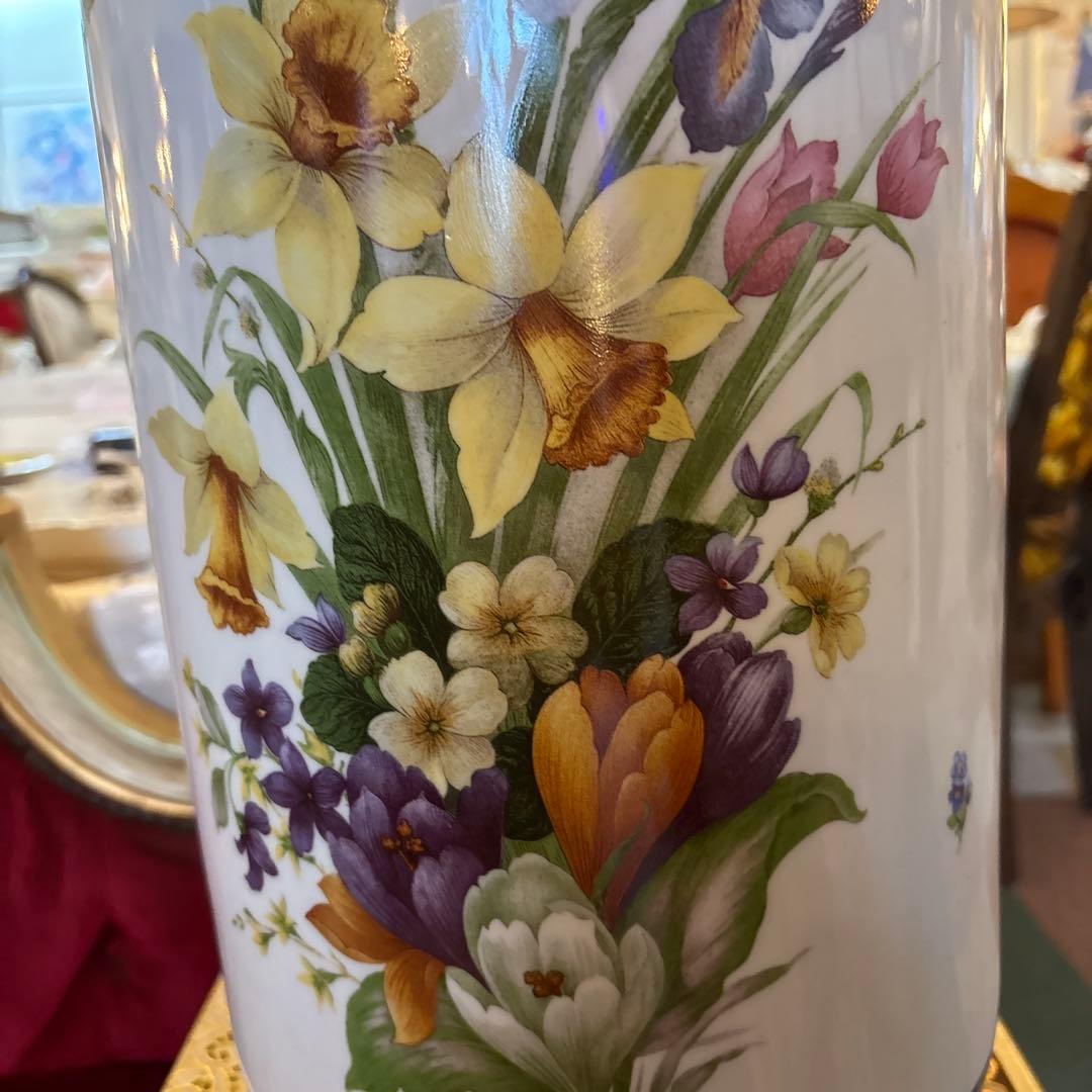 ロイヤルアーデン大型花柄陶器花瓶