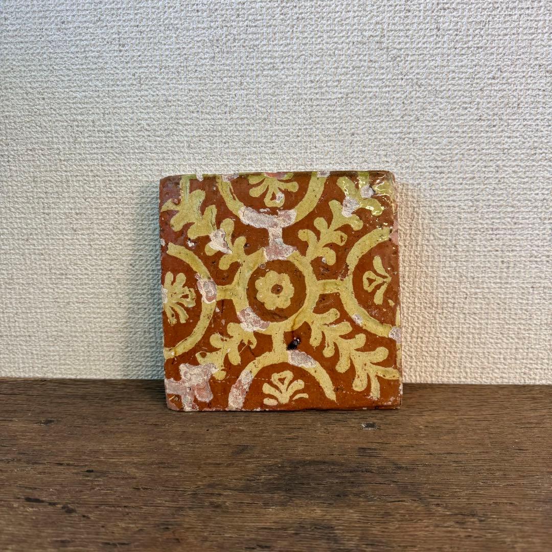 特別出品 欧州中世象嵌タイル 古道具 アンティーク ビンテージ 骨董 古美術