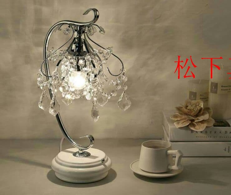 卓上スタンド クリスタル電気スタンド 寝室 照明 クリエイティブ 暖かい D]