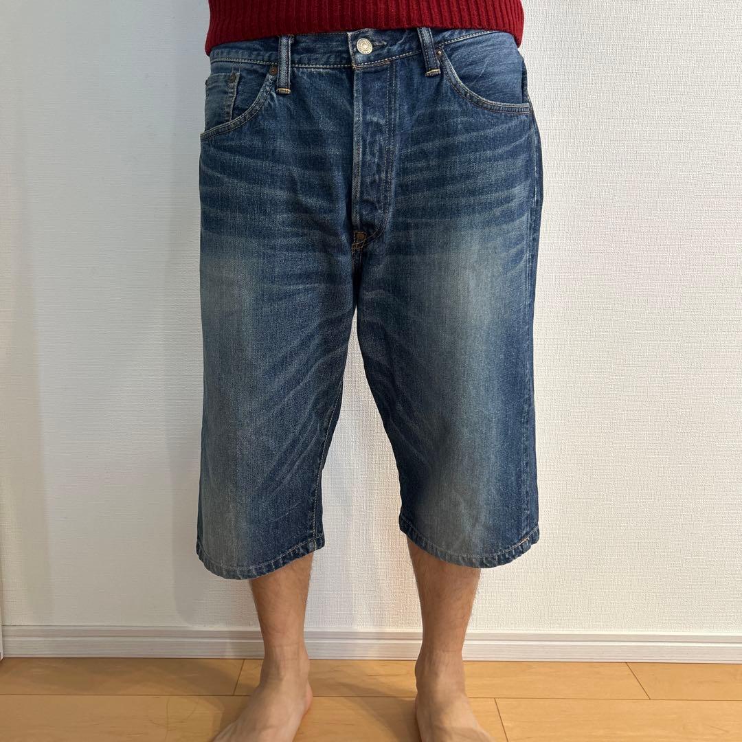 エヴィス　ハーフパンツ　36 SHIOTANI 黄　大黒ペイント