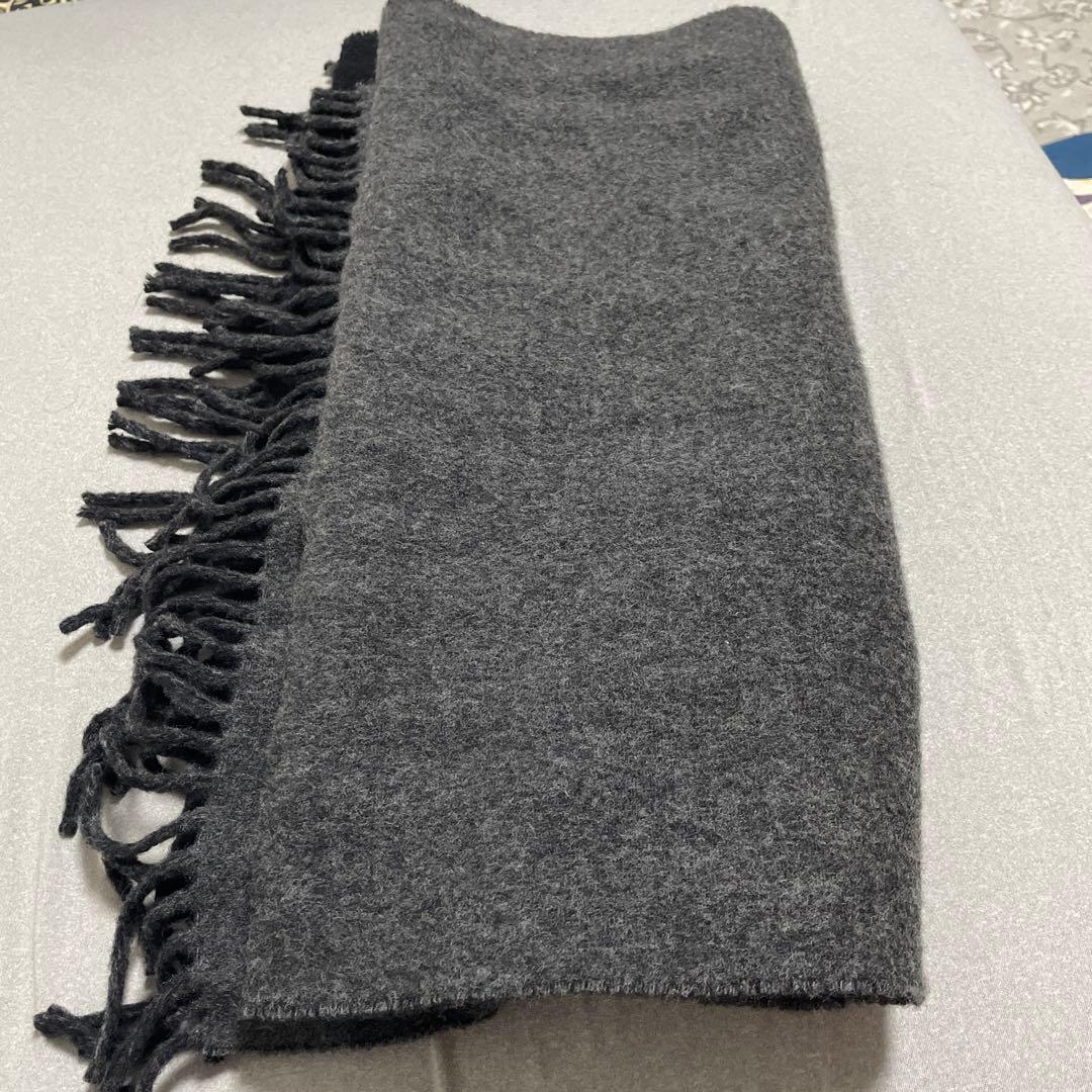 MAISON KITSUNÉ グレー マフラー ウール100%