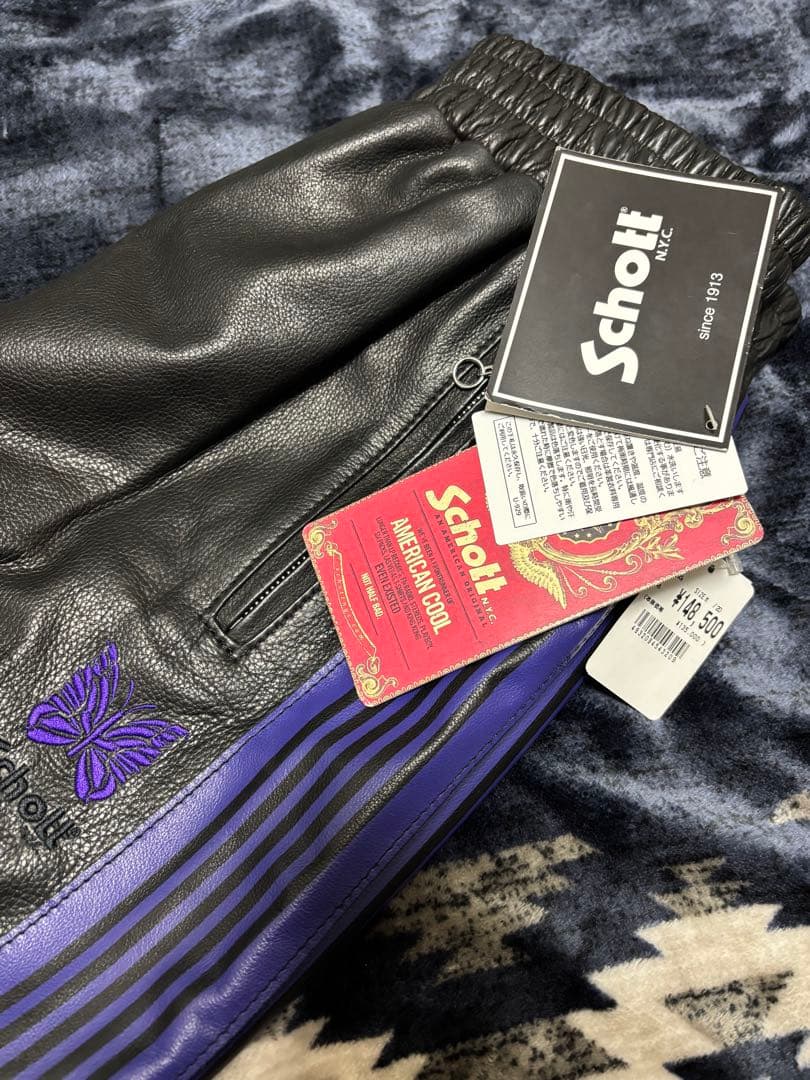 Schott Needles レザーパンツ