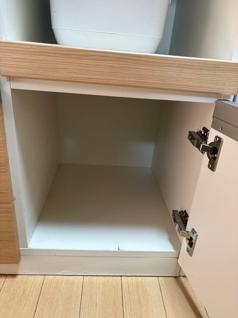 キッチンカウンター ホワイト/ナチュラル　松田家具　食器棚