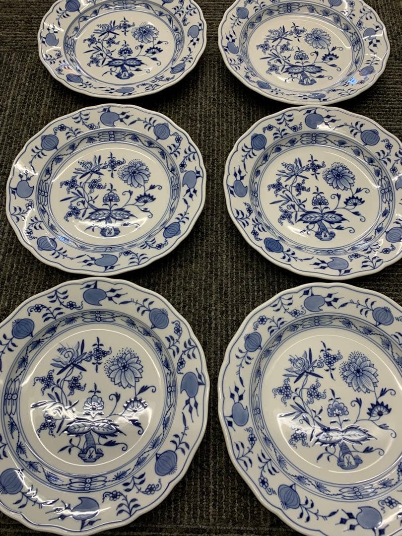 マイセン　ブルーオニオン皿 6枚セット　20cm