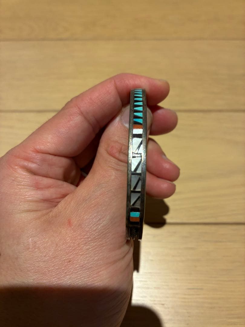 ズニ族　インディアンジュエリー　ブレスレット　バングル