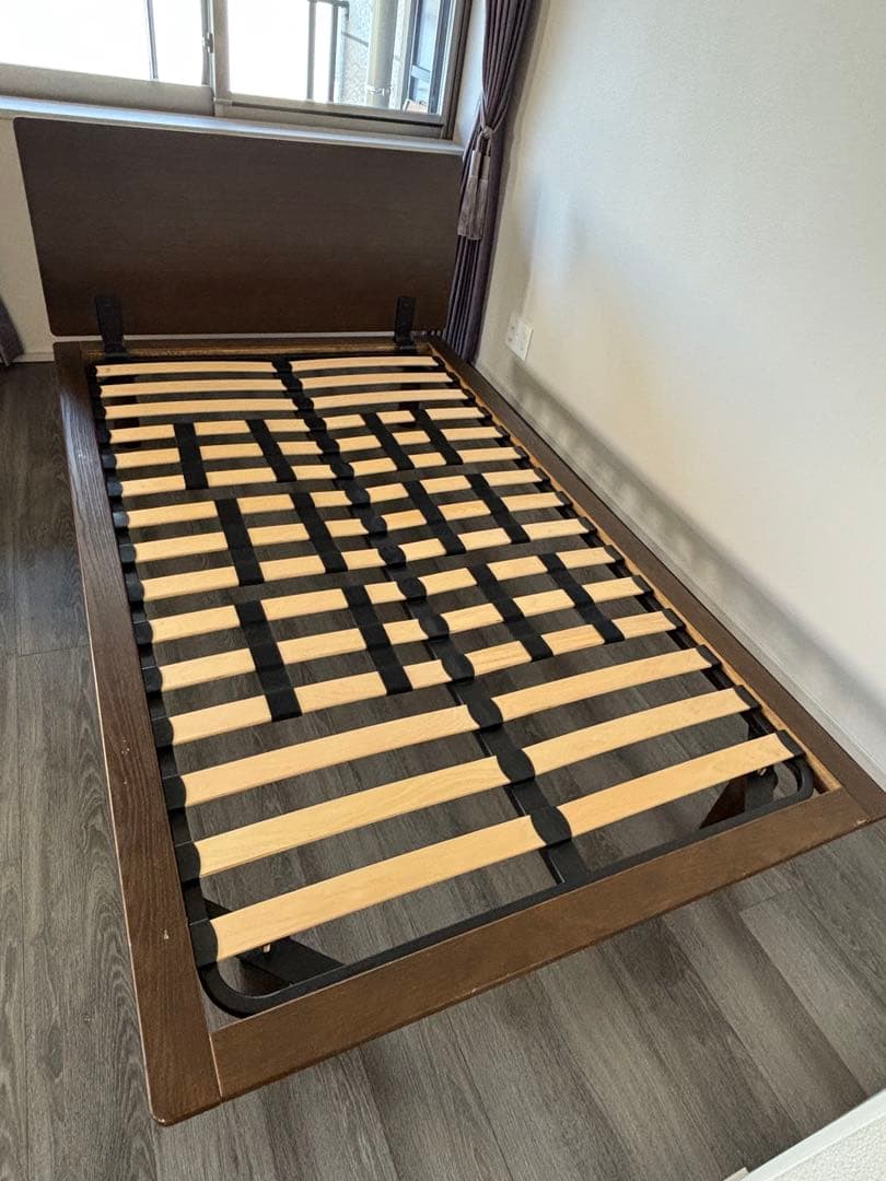 ベッドフレーム セミダブル 無印　ヘッドボード付