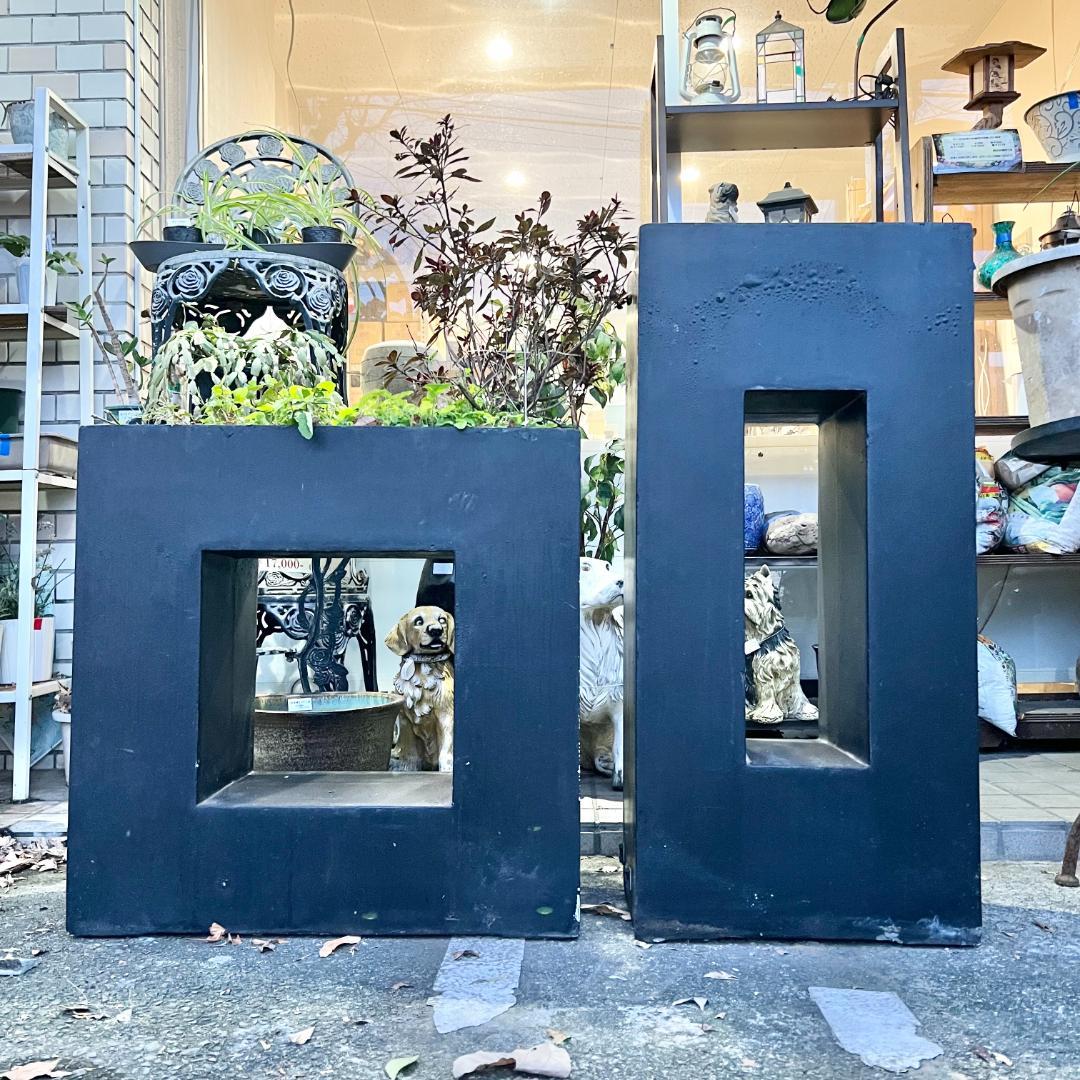 i＊特価 セール【 2個セット 】 ガーデンインテリア 大・小セット ブラック