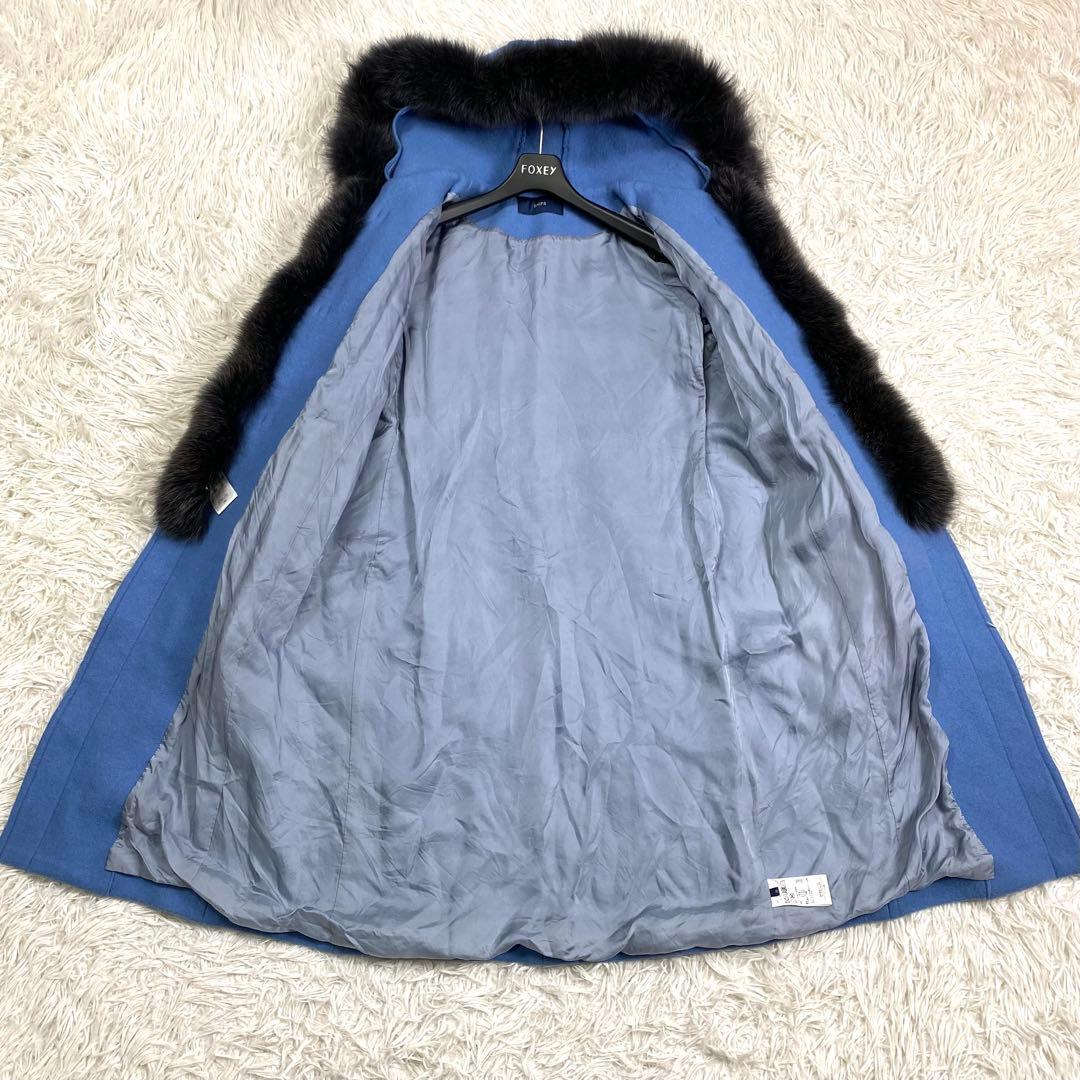 美品✨SHIPS フォックスファー カシミヤ混 ロングダッフルコート 2way