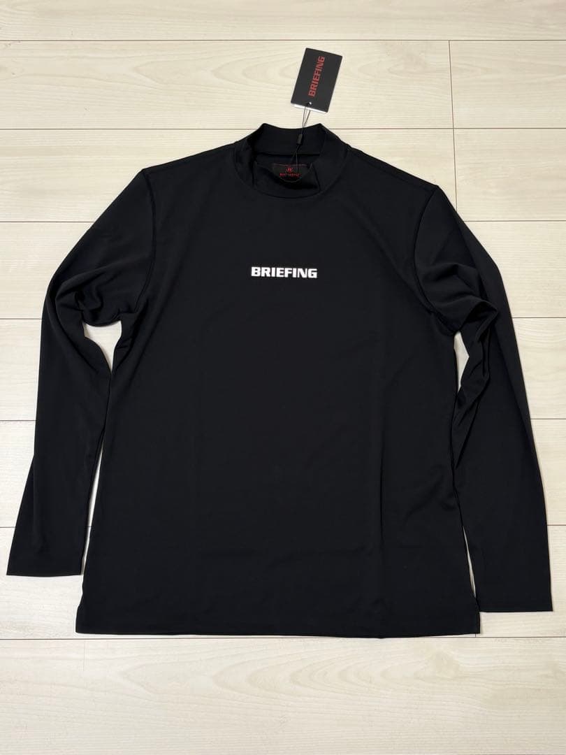 未使用)ブリーフィング ゴルフ メンズ 長袖ハイネックシャツ L ブラック