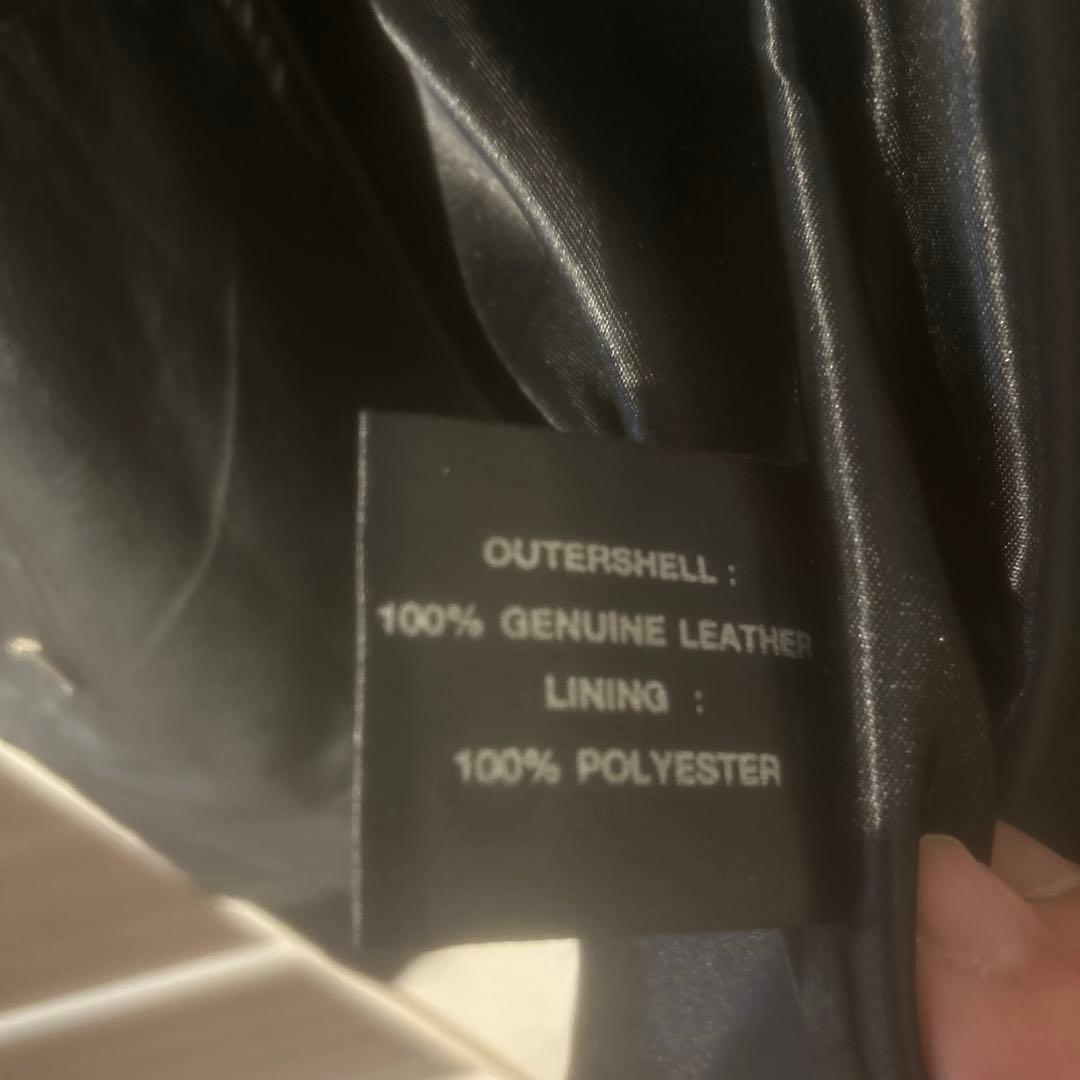 ジャケット・アウター real leather double zip black archive