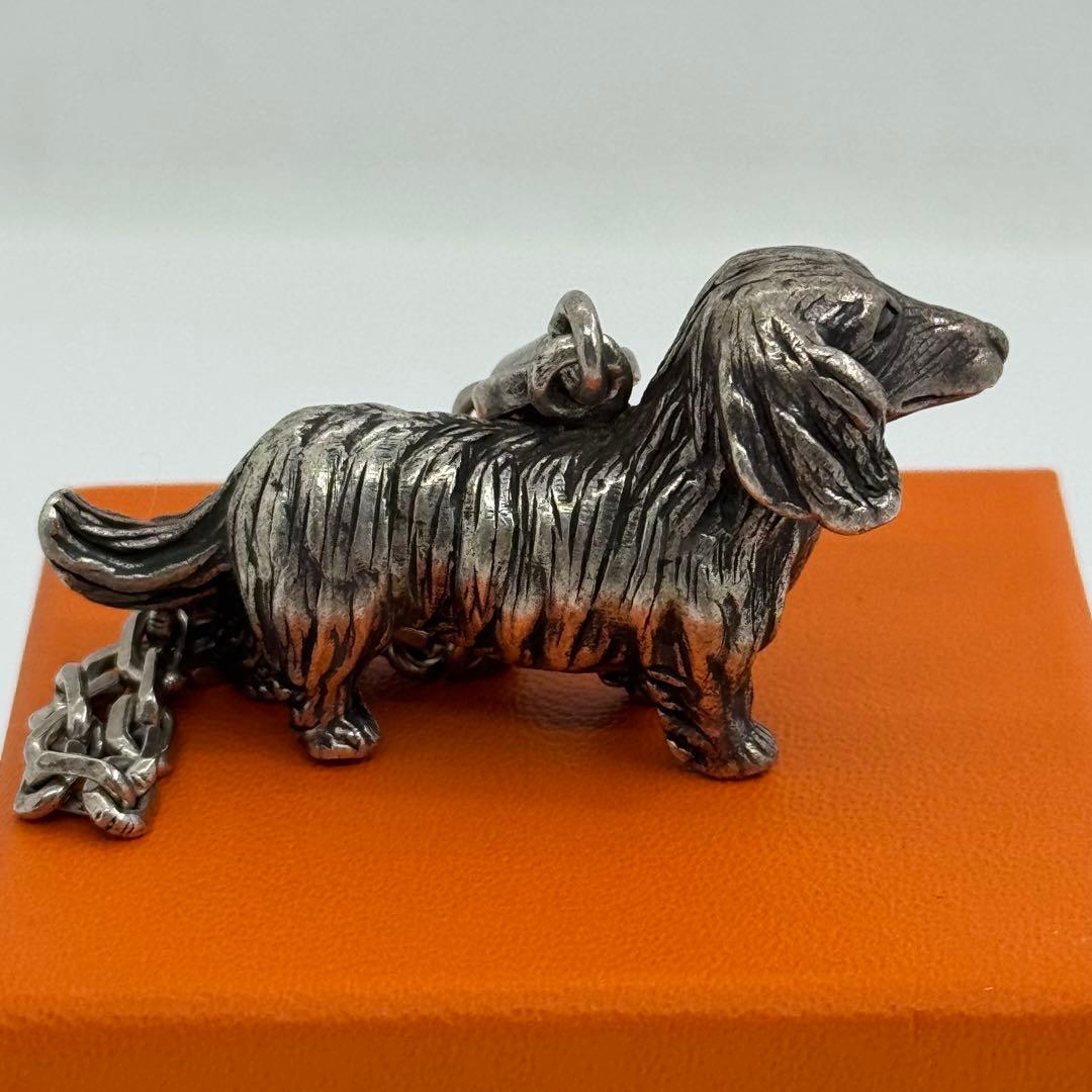 エルメス ヴィンテージ 犬 ダックスフンド キーホルダー チャーム 081879