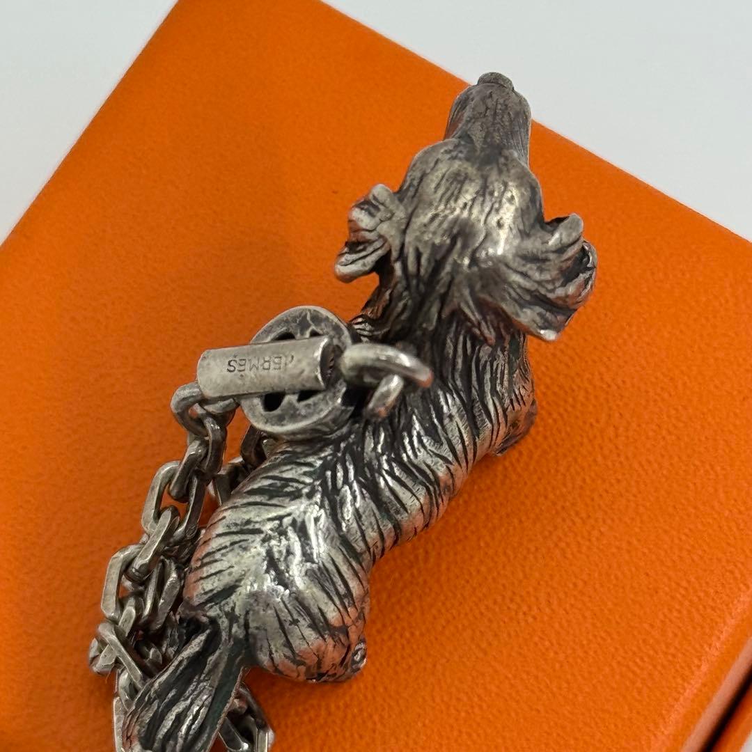 エルメス ヴィンテージ 犬 ダックスフンド キーホルダー チャーム 081879