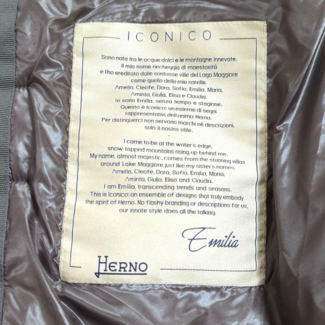 極美品 希少46 HERNO ICONICO エミリア ケープ ダウンベスト