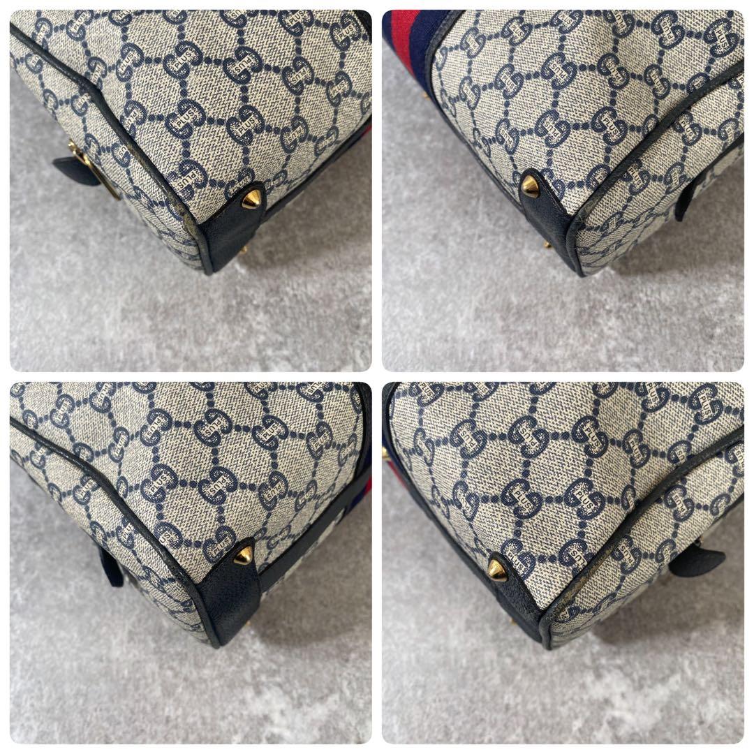 GUCCI オールドグッチ　ミニ　ボストンバッグ　シェリーライン　GGスプリーム