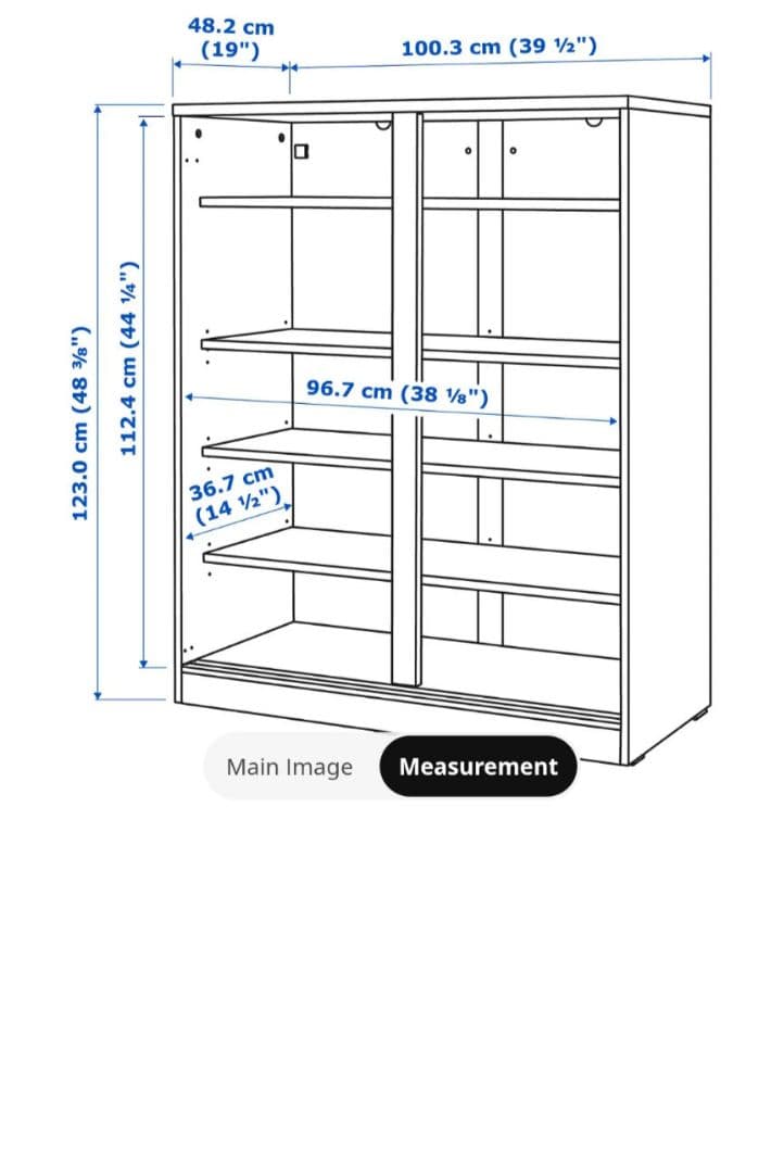 IKEA SYVDE cabinet with glass doors ①