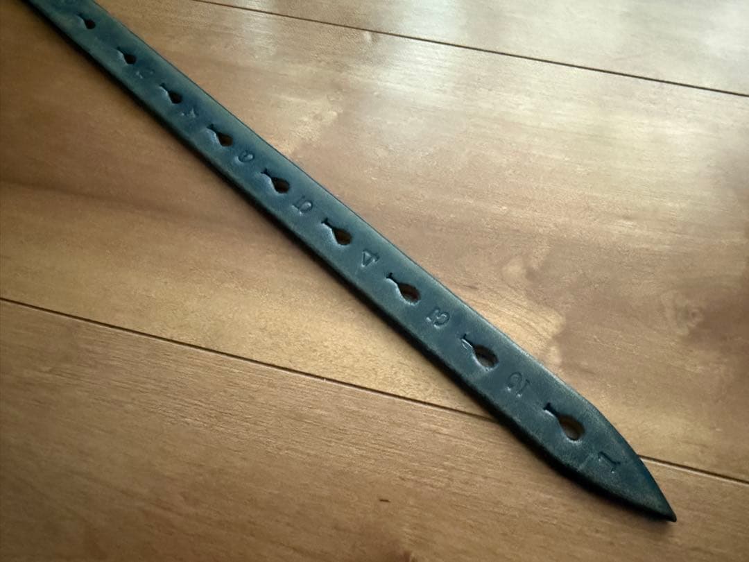 ポータークラシック レザーベルト ナロー ブルー