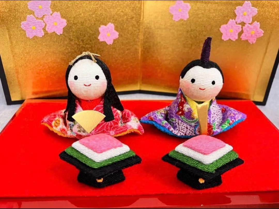 リュウコドウ ちりめん雛人形 雛飾り 桃の節句 可愛いお雛さま