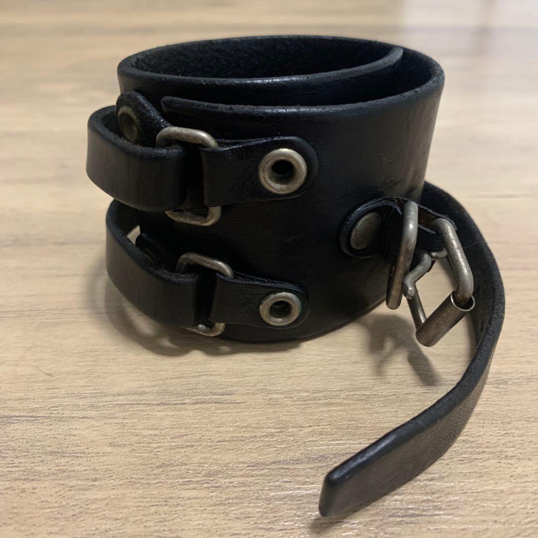 ブラックミーンズ　レザー バングル バックル付き