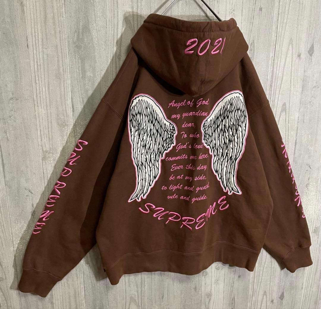 【希少最高カラー】シュプリーム　バック刺繍デザイン　プルパーカー　XL