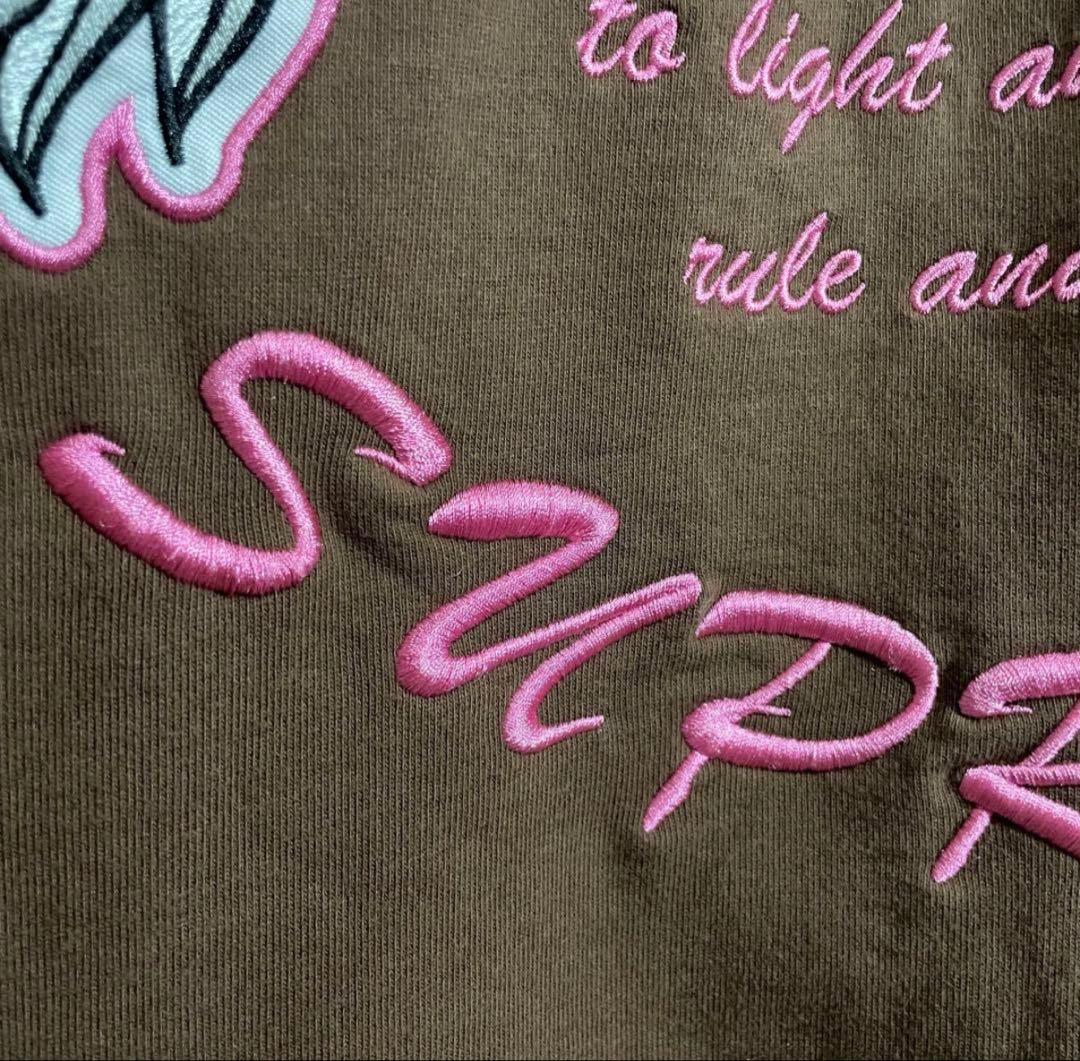 【希少最高カラー】シュプリーム　バック刺繍デザイン　プルパーカー　XL