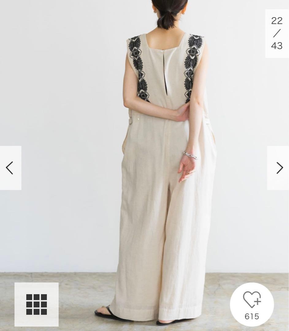 新品タグ付◆ URBAN RESEARCH コットンリネン刺繍オールインワン