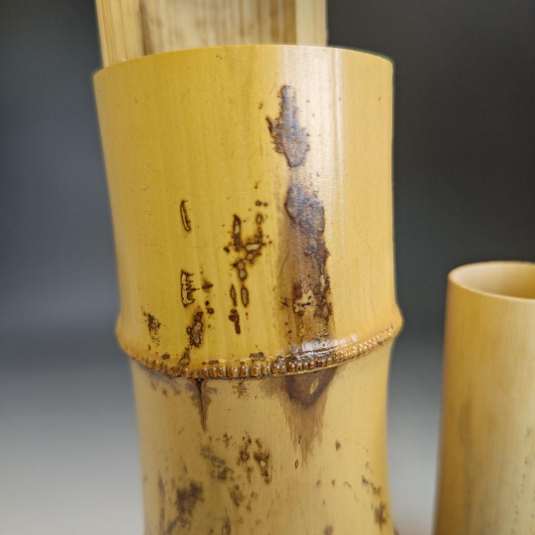 イ848 花入『竹林作』『一重切　竹花入　花器　共箱』茶道具　花瓶