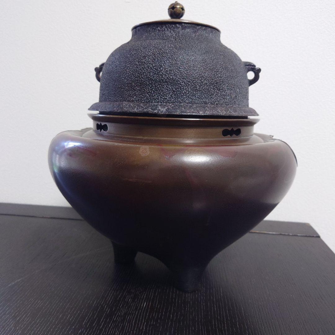 茶道具　唐銅風炉釜