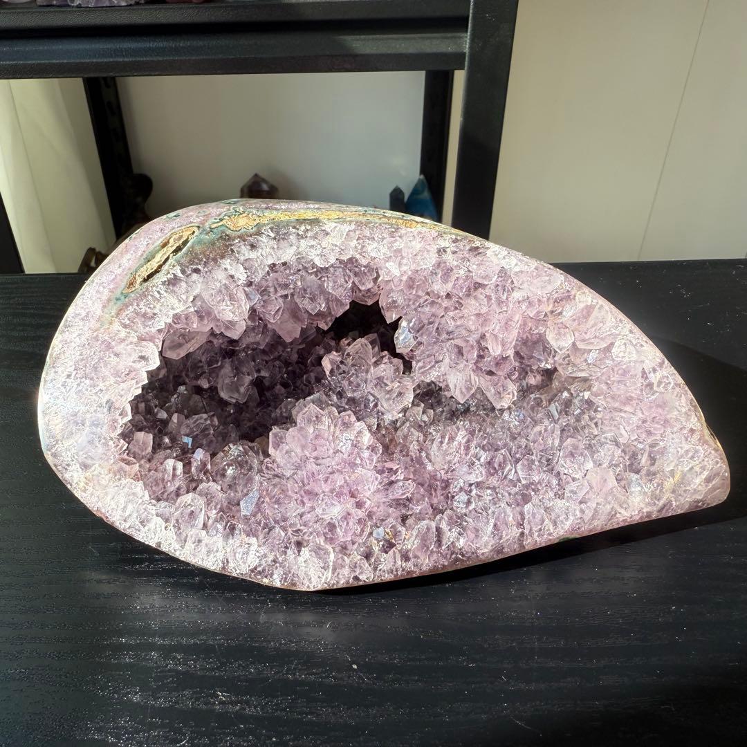 天然石アメジストのドーム　置物　原石NO.112010