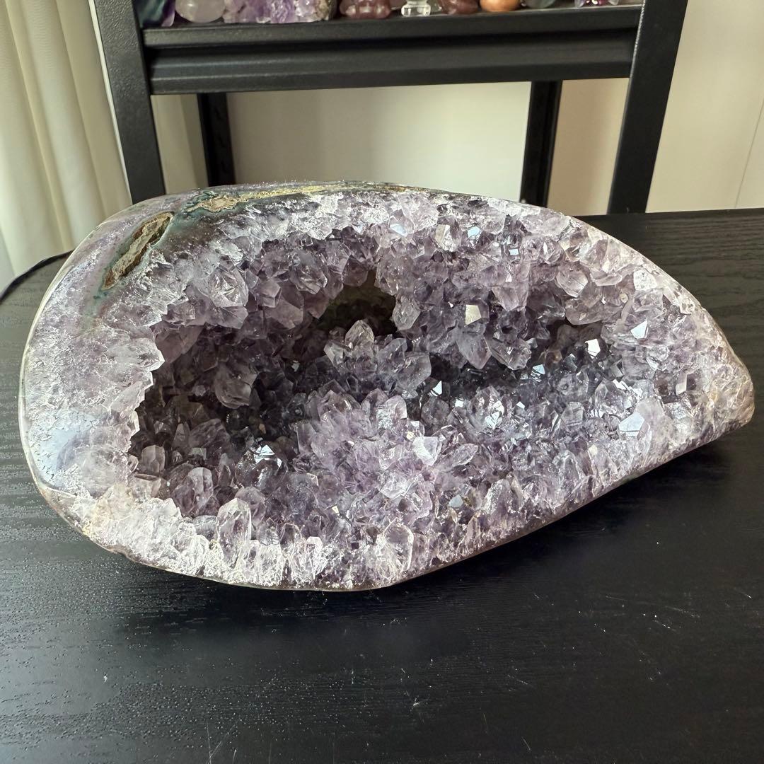 天然石アメジストのドーム　置物　原石NO.112010