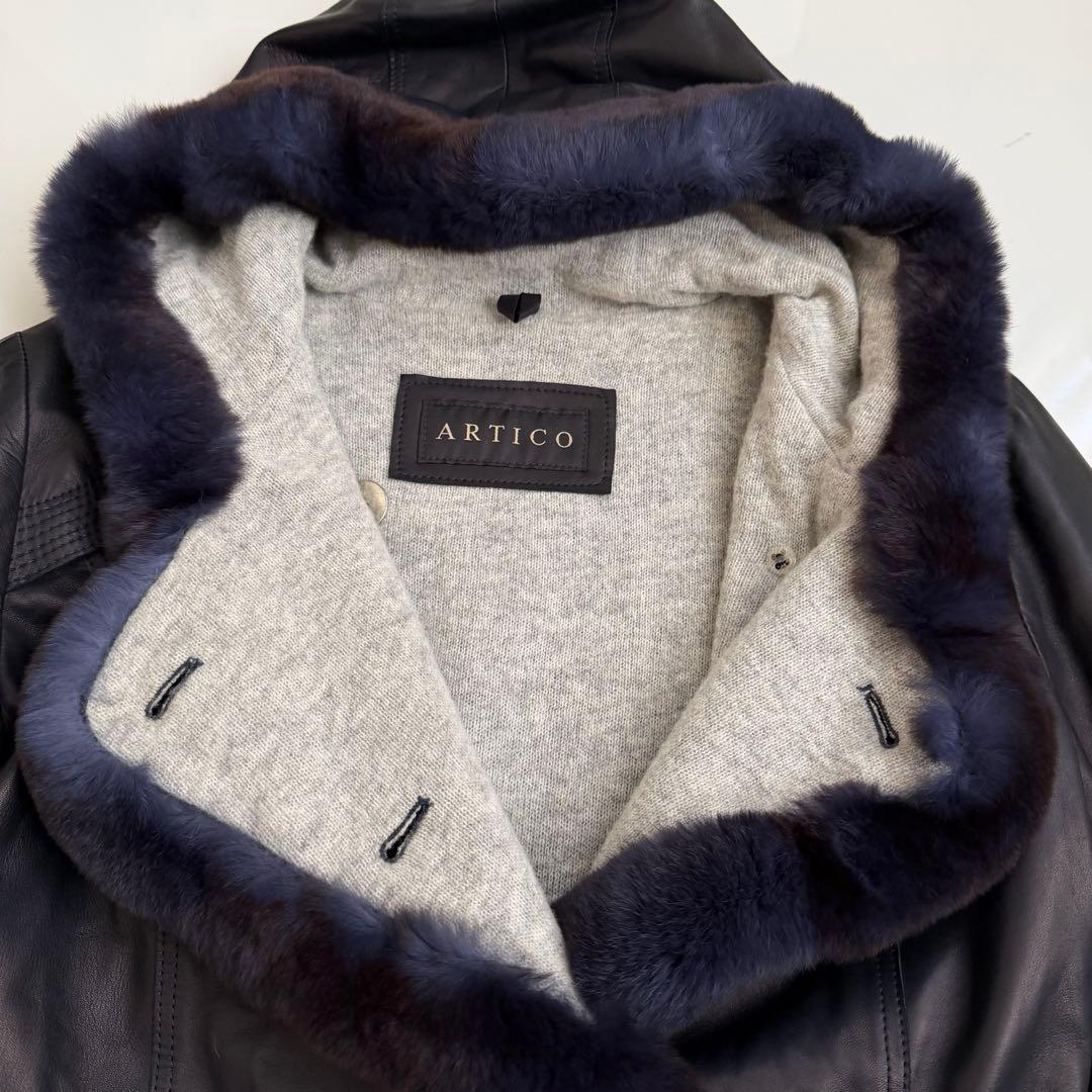 伊 ARTICO ♡ 柔らかレザーミンクコート 裏カシミヤ