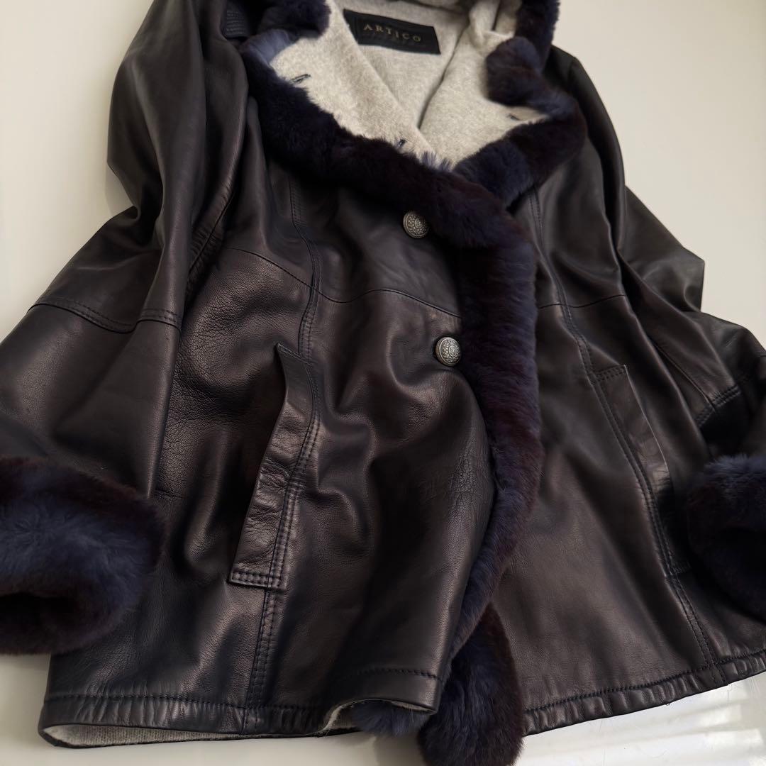 伊 ARTICO ♡ 柔らかレザーミンクコート 裏カシミヤ