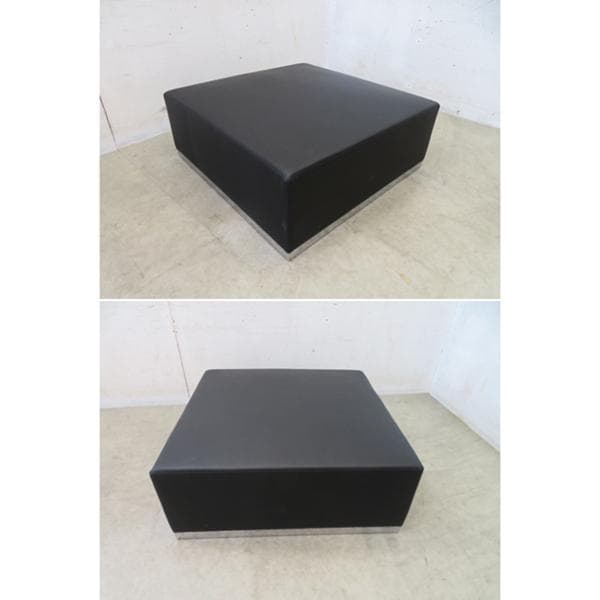 美品■ARTIインターセクト■黒総革■オットマン/スツール■モダンデザイン■