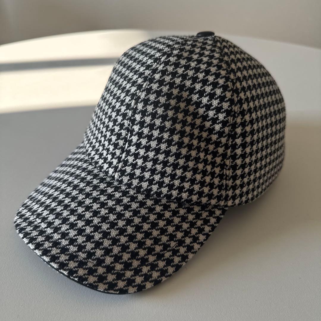 Christian Dior 千鳥格子ウールキャップ/57