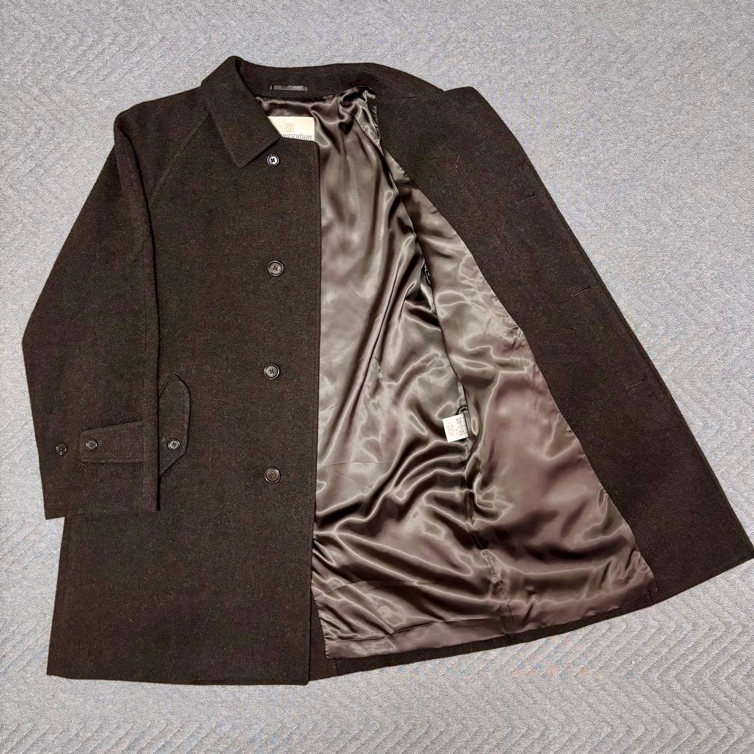 Aquascutum バルマカーン コート ステンカラー ブラウン カシミヤ