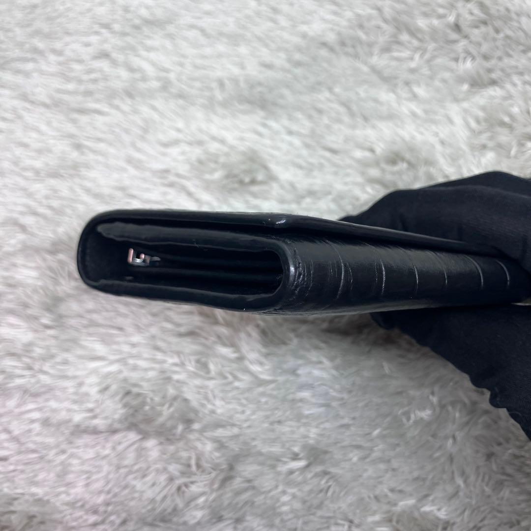 極美品✨ サンローラン クロコ 型押し 長財布 オーガナイザー YSL