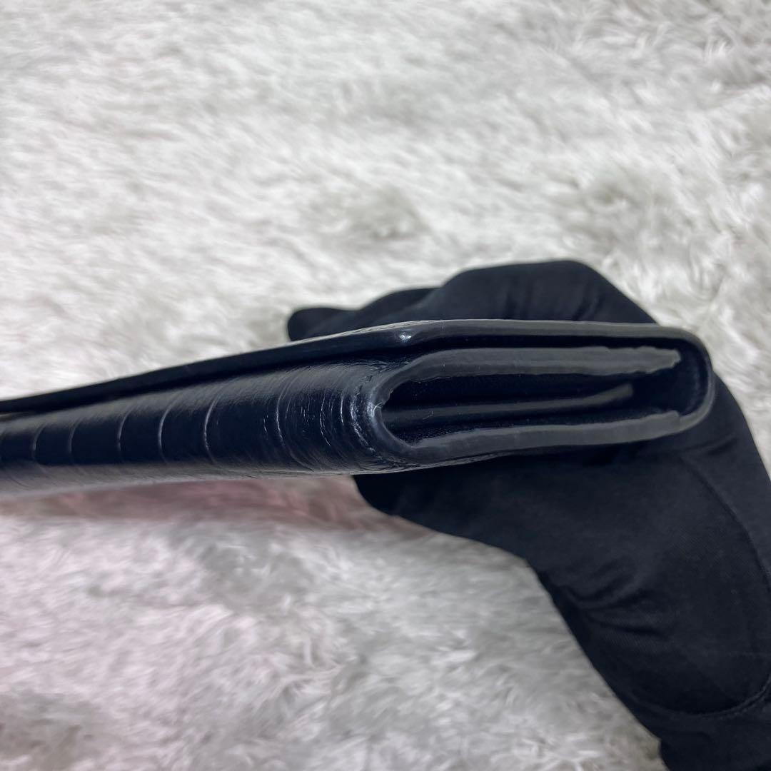 極美品✨ サンローラン クロコ 型押し 長財布 オーガナイザー YSL