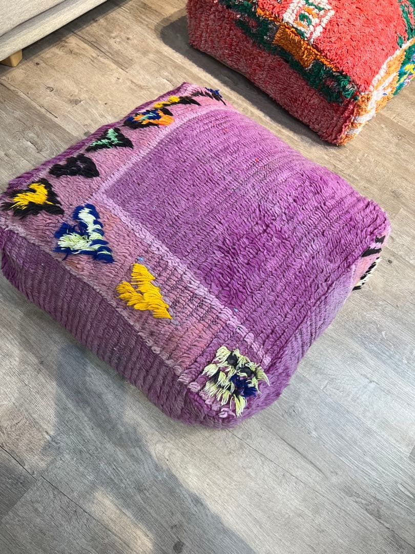 モロッコラグリメイク ハート プフ オットマンカバー 22000円