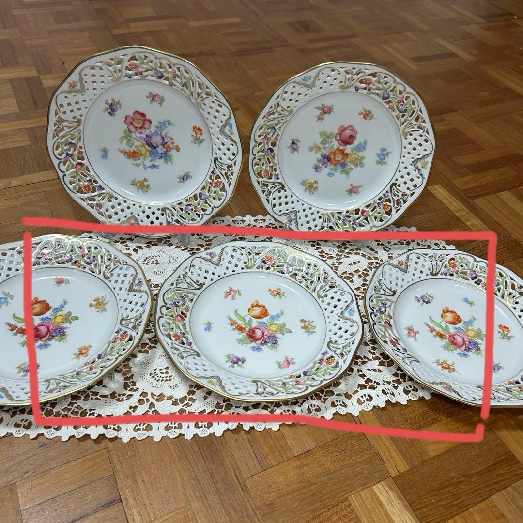 ②ドレスデンフラワー シューマンババリア プレート　3枚セット