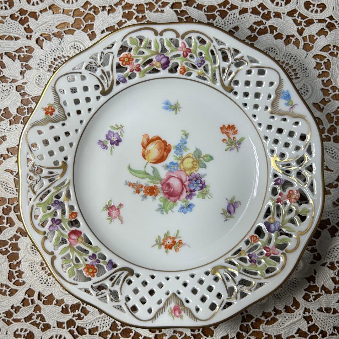 ②ドレスデンフラワー シューマンババリア プレート　3枚セット