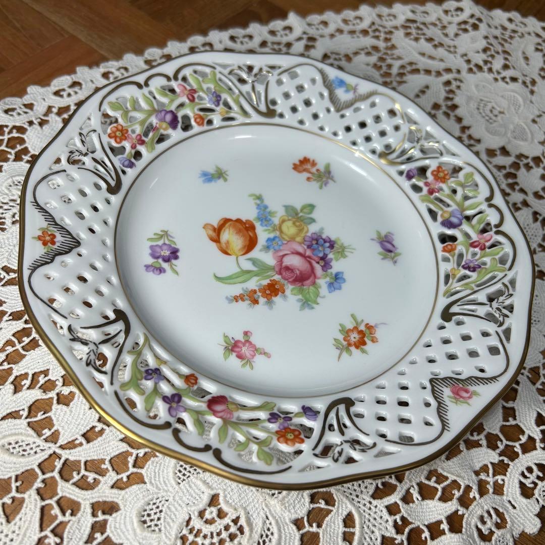 ②ドレスデンフラワー シューマンババリア プレート　3枚セット