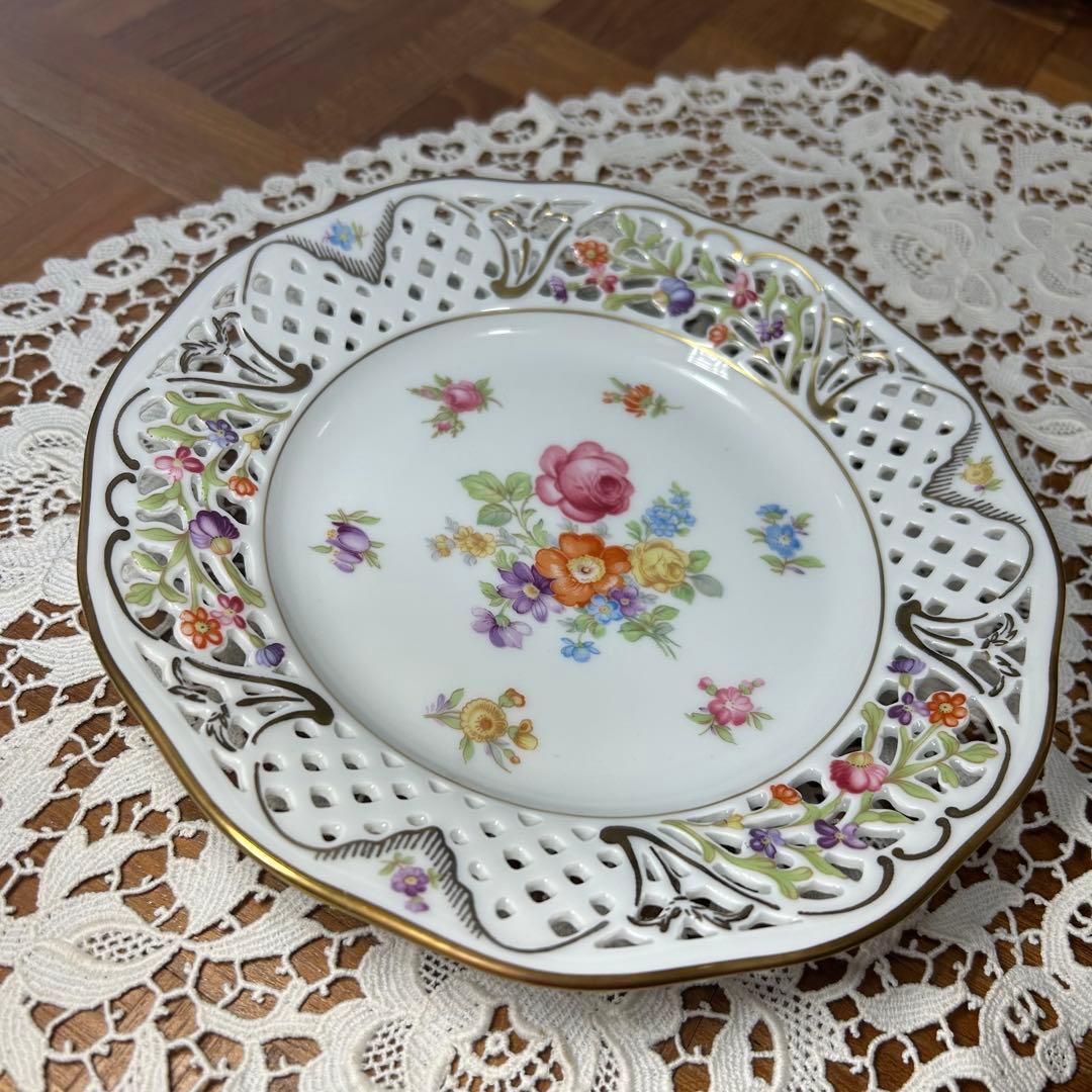 ②ドレスデンフラワー シューマンババリア プレート　3枚セット