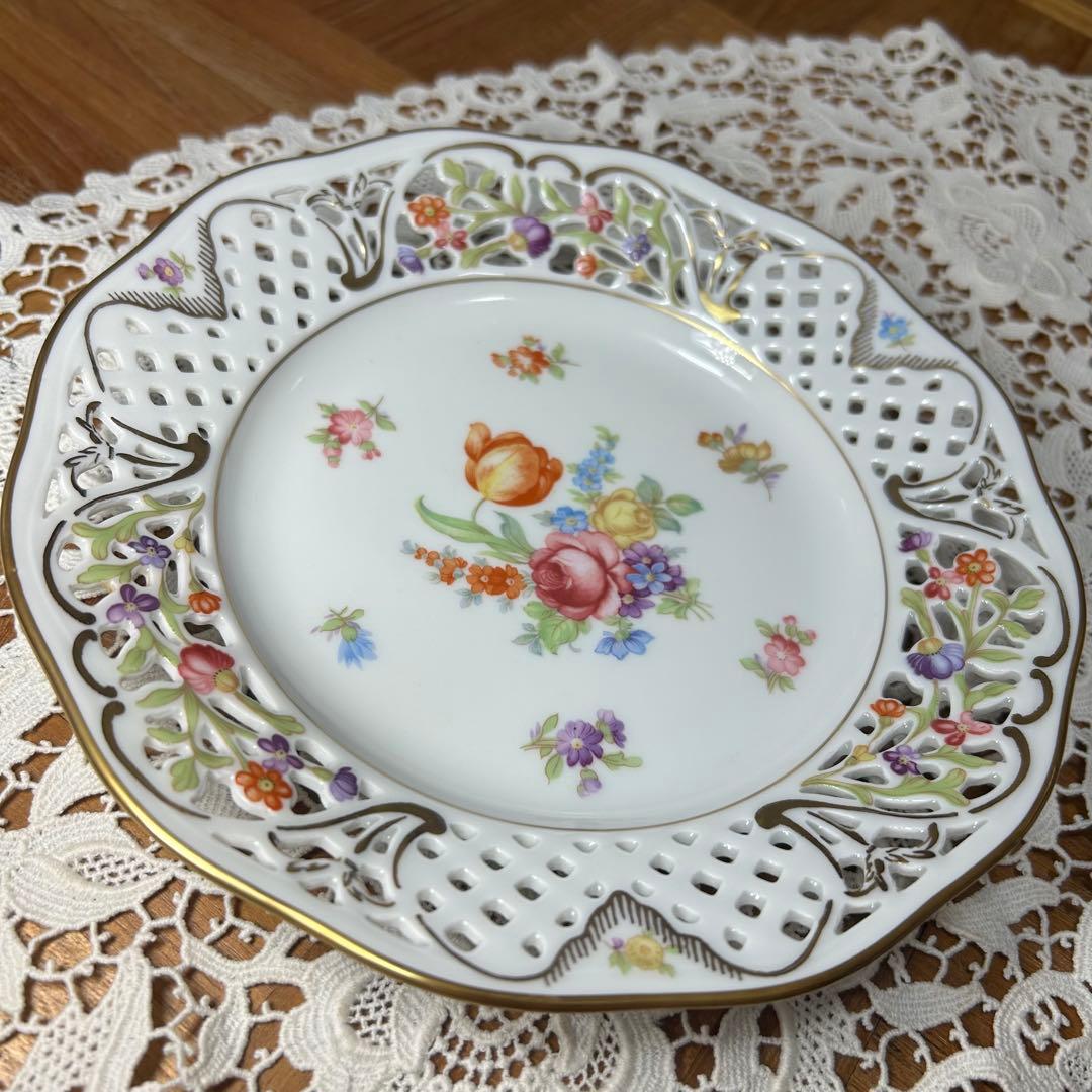 ②ドレスデンフラワー シューマンババリア プレート　3枚セット