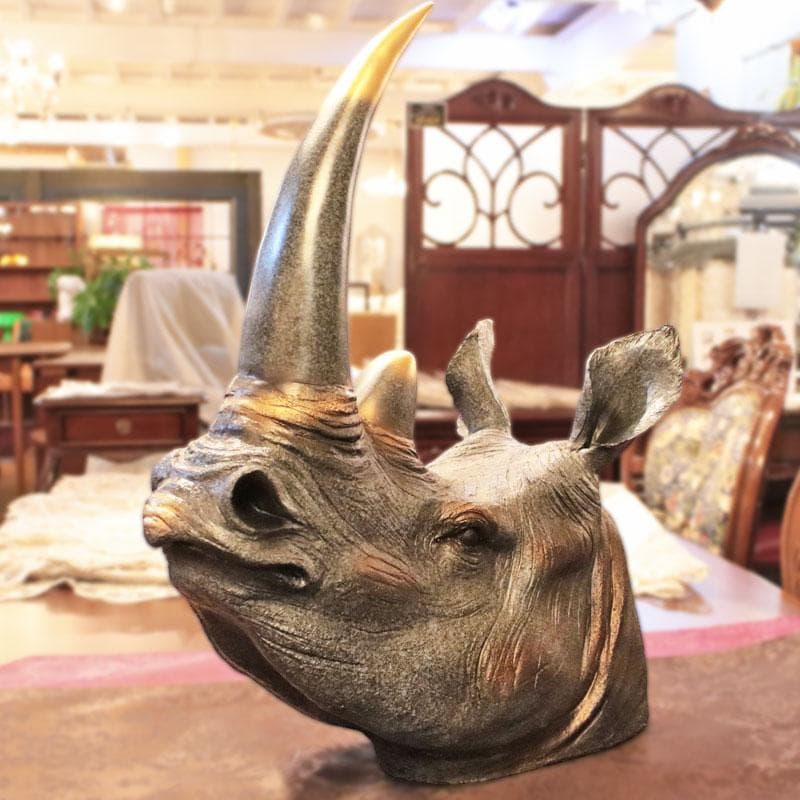 アニマルヘッド サイ ウォールデコレーション 壁掛け 動物 157-006