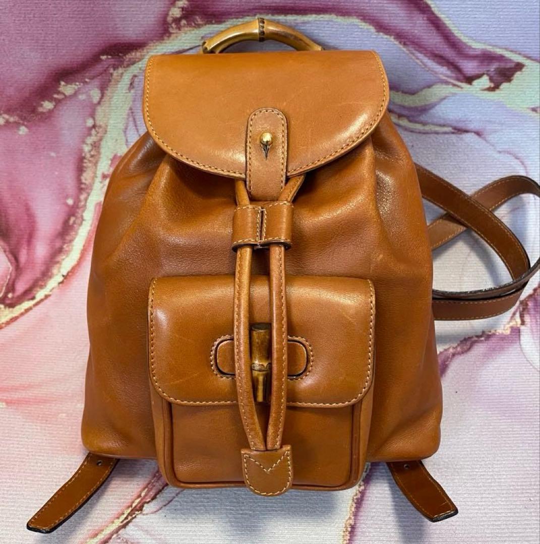 お値下げ可♡GUCCI グッチ バンブー レザー ミニリュック