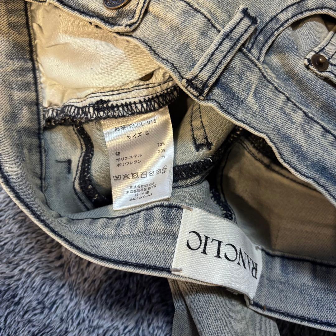 RANCLIC side slit denim ribbon pants パンツ