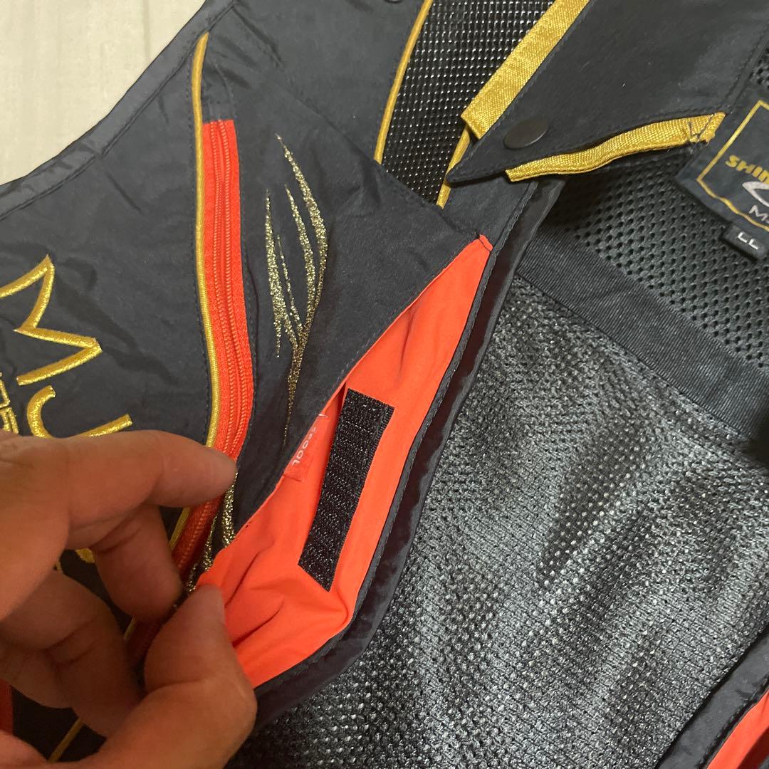 シモツケMJB SMV-340CW フィッシングベスト LLブラック/オレンジ