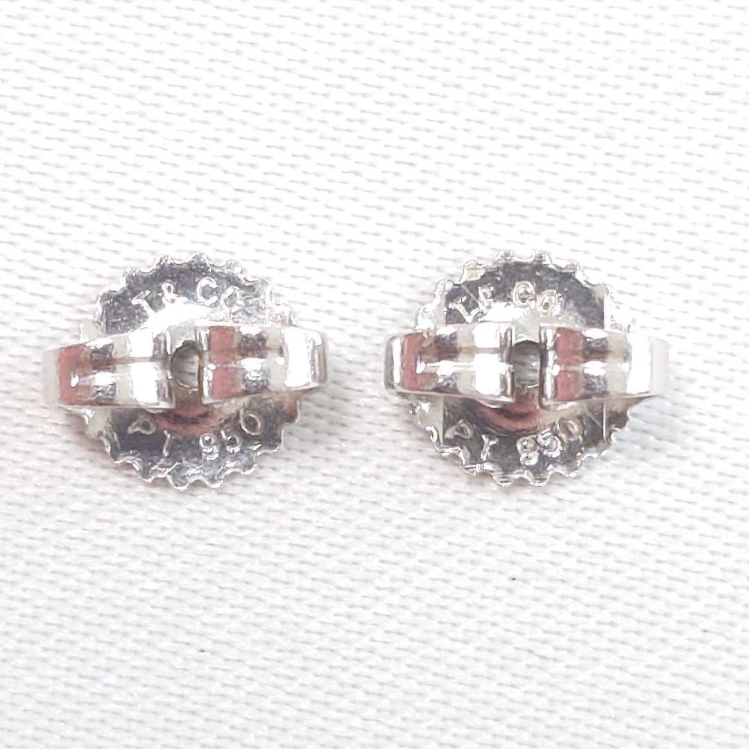 【美品】ティファニー Pt950 バイザヤード ダイヤモンド ピアス 7015