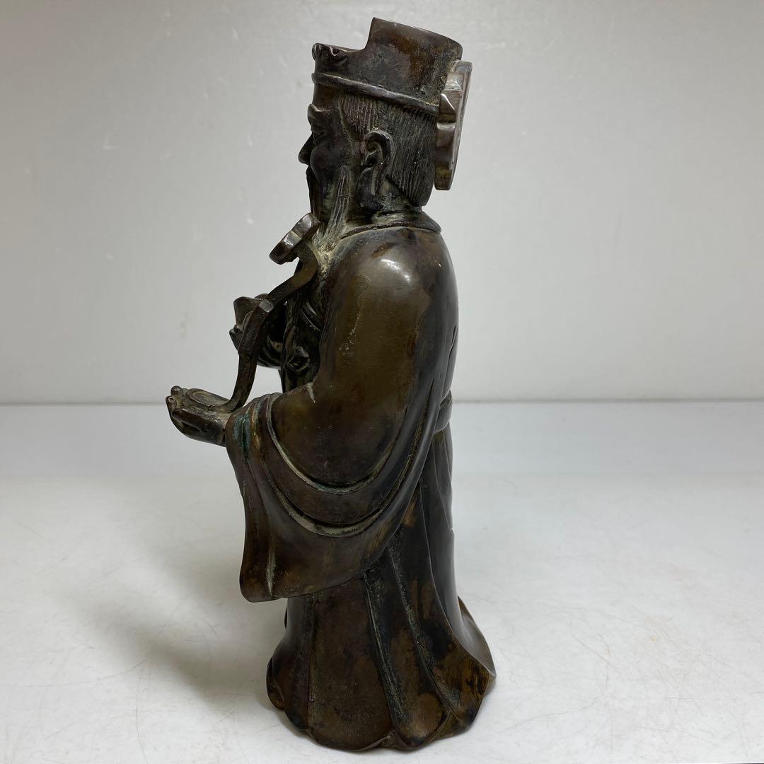 古銅 中国美術 極上彫 人物高さ約21cm 重さ2018g タニサ